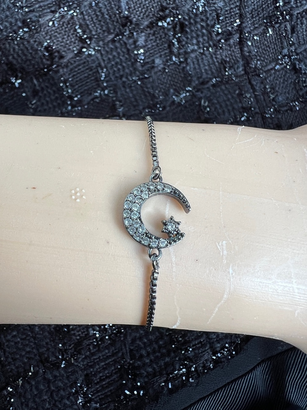 Silver Moon Pendant Station Necklace - Women Jewelry